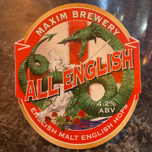 All English  ale half 4.2% abv