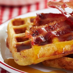 Waffles with bacon