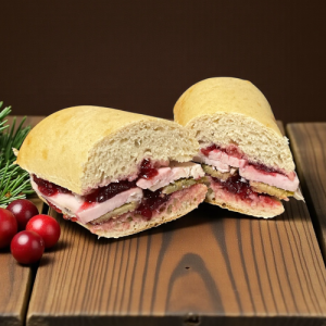 Turkey cranberry stuffing ciabatta/skinny fries