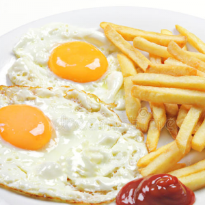 2 eggs and chips