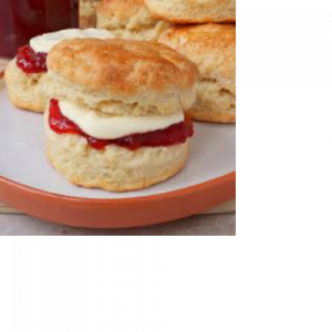 Scone with cream and jam